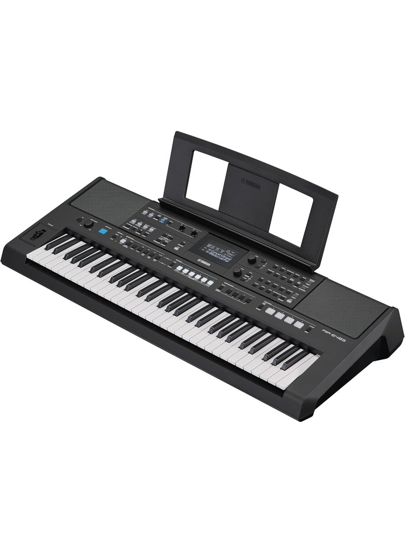 YAMAHA ياماها PSR-E483، لوحة مفاتيح محمولة بحساسية اللمس 61 مفتاح مع صوت، حامل موسيقي ومحول طاقة - Image 1